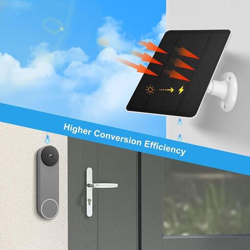 Solar Panel Camera Charger,10W Video Doorbell Solar Panel Charger with Adjustable Stand for Doorbell 2K Camera for Video Doorbell 2 (White) in Saudi Arabia