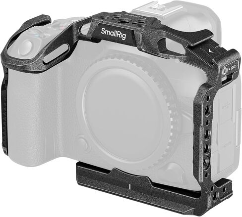 SMALLRIG Black Mamba Camera Cage for Canon R5 Mark II, Aluminum Alloy Camera Rig with Cold Shoe, 1/4''-20 & 3/8''-16 Threaded Holes, Built-in Quick Release Plate for Arca-Type - 4975 in Kuwait