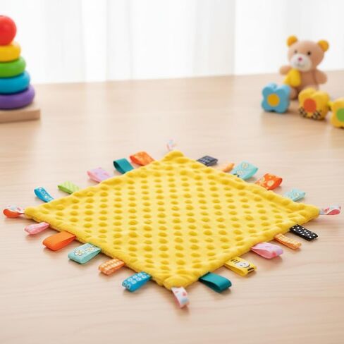 Soft Plush Square Blanket, Yellow, 0-1 Year Old in Kuwait