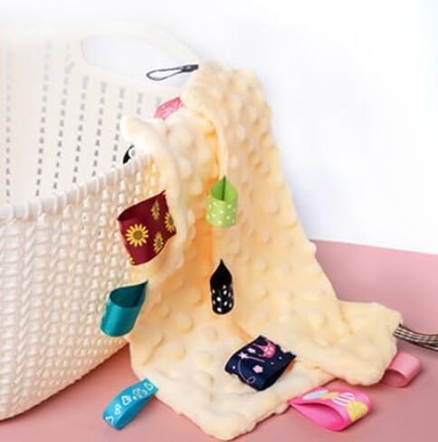 Soft Plush Square Blanket, Yellow, 0-1 Year Old in Kuwait