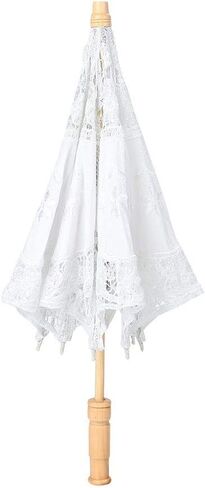 TOPINCN White Lace Parasol Sun Umbrella for Women UPF 50+ UV Protection Wedding Bridal Photography Outdoor Beach Sunshade Accessories in Kuwait