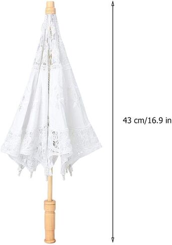 TOPINCN White Lace Parasol Sun Umbrella for Women UPF 50+ UV Protection Wedding Bridal Photography Outdoor Beach Sunshade Accessories in Kuwait