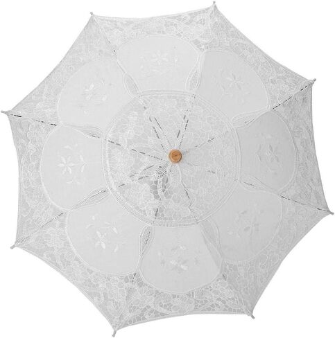TOPINCN White Lace Parasol Sun Umbrella for Women UPF 50+ UV Protection Wedding Bridal Photography Outdoor Beach Sunshade Accessories in Kuwait