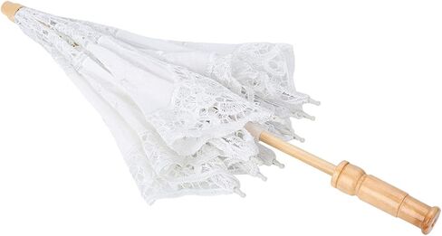 TOPINCN White Lace Parasol Sun Umbrella for Women UPF 50+ UV Protection Wedding Bridal Photography Outdoor Beach Sunshade Accessories in Kuwait
