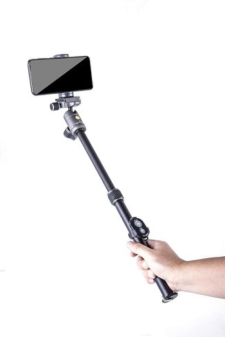 Vanguard VEO3GO204CB Compact, Lightweight Carbon Fiber Travel Tripod with Ball Head, Monopod Option, Smart Phone Holder and Bluetooth Remote in Kuwait