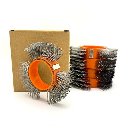 10Pcs, Abrasive Wire Wheel Belt/Bristle Blasting Wheels for Surface Blaster | 0.7mm Carbon Steel Belts ,23mm Coarse Wire Wheel, Metal Blaster Wheels in Kuwait