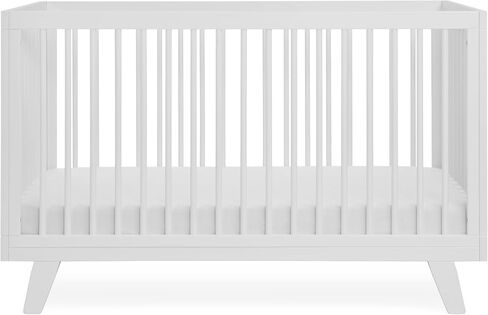 Astin 3-in-1 Convertible Crib with Toddler Guardrail, White | Includes Toddler Guardrail, Converts to Toddler Bed and Daybed, 4 Adjustable Mattress Heights, Fits Full-Size Crib Mattress in Kuwait