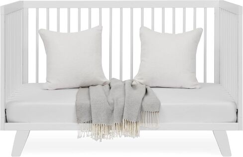 Astin 3-in-1 Convertible Crib with Toddler Guardrail, White | Includes Toddler Guardrail, Converts to Toddler Bed and Daybed, 4 Adjustable Mattress Heights, Fits Full-Size Crib Mattress in Kuwait