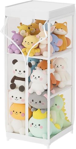 Clear Stuffed Animal Storage Organizer with Zippered Waterproof & Dustproof Cover, Large Stuffed Holder. in Kuwait