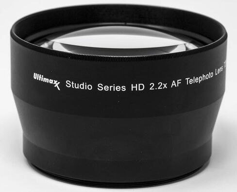 2X Telephoto Zoom Anti-Reflection Lens for High Definition Video Recording Attaches to Any Canon Nikon Panasonic Sony DSLR Camcorder Lens (49mm) in Kuwait