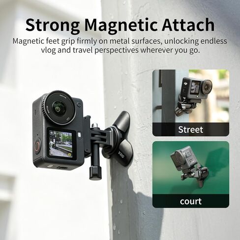 VRIG Magnetic Mini Tripod Stand for DJI OSMO Pocket 4P/4/3,Auto-Deploy Small Desktop Camera Stand with 1/4" Screw for Insta360 Luna Ultra/X5/X4,Portable Aluminum Travel Vlog Action Camera Accessories in Kuwait