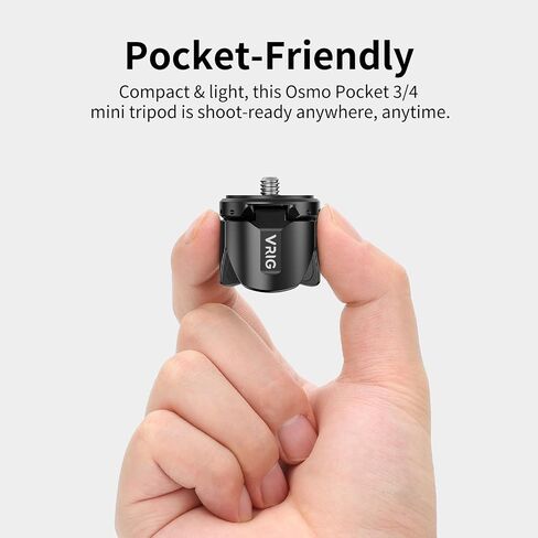 VRIG Magnetic Mini Tripod Stand for DJI OSMO Pocket 4P/4/3,Auto-Deploy Small Desktop Camera Stand with 1/4" Screw for Insta360 Luna Ultra/X5/X4,Portable Aluminum Travel Vlog Action Camera Accessories in Kuwait