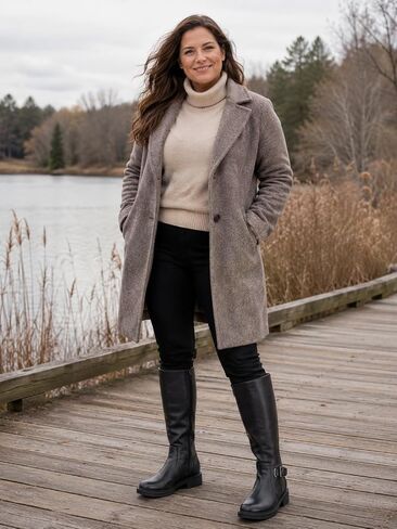 Women's Knee-High Riding Boots: Chunky Block Low Heel Wide Calf | Comfortable for All-Day Wear, Side Zipper with Buckle, Long Dress Tall Boots for Fall Winter Black WT Size 8 in Kuwait