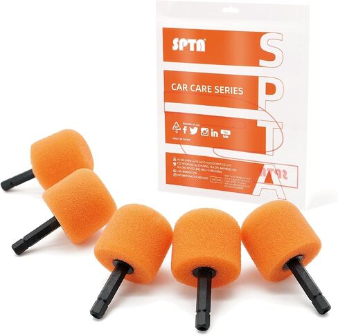 SPTA Mini Polishing Ball, Flexible Shaft Set with 18Pcs Conical and Cylindrical Drums Used On Mini Car Polisher for Car Wheel Detailing, Tight Areas and Small Spaces Polishing Buffing -PT101 in Kuwait
