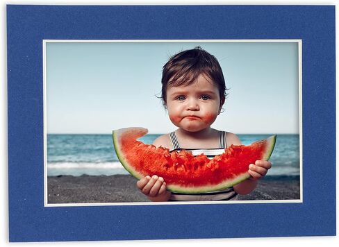 8.5x11 Mat Bevel Cut for 5.5x8.5 Photos - Acid Free Bottle Blue Precut Matboard - For Pictures, Photos, Framing - 4-ply Thickness in Kuwait