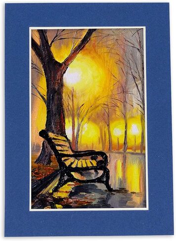 8.5x11 Mat Bevel Cut for 5.5x8.5 Photos - Acid Free Bottle Blue Precut Matboard - For Pictures, Photos, Framing - 4-ply Thickness in Kuwait