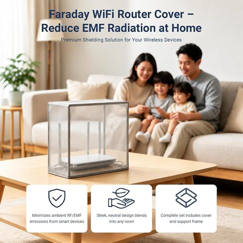 Large WiFi Router Cover with Stand, Faraday Cage EMF Shielding Guard, Blocks 90% of Router Emissions, DIY Assembly, Fits Router Up to 12.2"×12.2"×5.9" in Kuwait