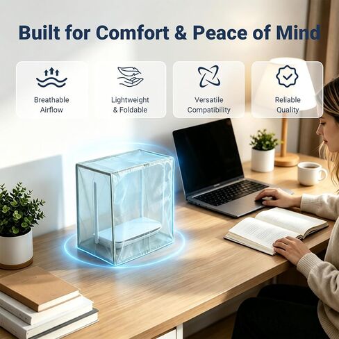 Large WiFi Router Cover with Stand, Faraday Cage EMF Shielding Guard, Blocks 90% of Router Emissions, DIY Assembly, Fits Router Up to 12.2"×12.2"×5.9" in Kuwait