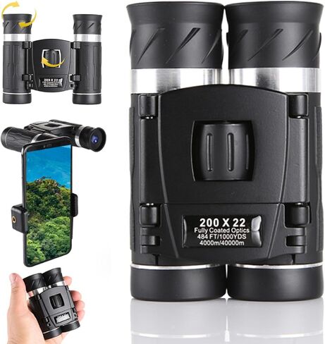 200x22 High Power Compact Binoculars for Adults, Waterproof Magnification Optics in Kuwait