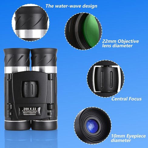 200x22 High Power Compact Binoculars for Adults, Waterproof Magnification Optics in Kuwait