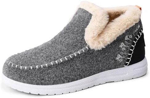 Women's Winter Warm Slippers Comfortable Fur Lining Slip-On House Shoes Indoor Outdoor Anti-Slip Winter Booties in Kuwait
