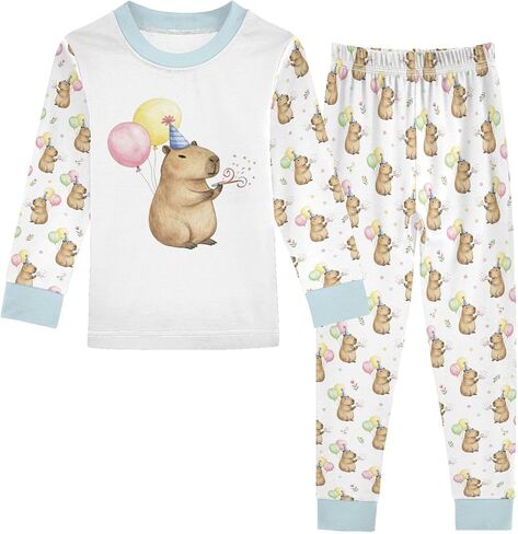 Pajama Sets 2-Piece Pjs Long Sleeves Cotton Sleepwears Top and Pant in Kuwait