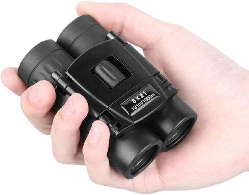 Wakauto 8x21 Folding Binoculars with Ba7 Fmc Optics, Fog Proof Compact Telescope Featuring Large Objective Lens for Bird Watching and Camping, Long Range 1000m Plastic Mini Zoom in Kuwait