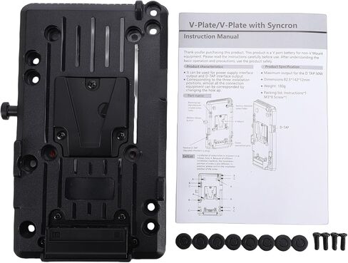 Fabater V Mount D Tap Battery Plate Adapter, 50W Power Adapter Plate with D Tap Output and Adjustable Screw Holes, V Mount Plates for Powering Camera Monitor Video Light in Kuwait