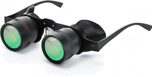 Fishing Telescope Wearable Viewing Glasses Binocular Viewer Face Worn Eyewear with Focus Magnification 10x Silicone Pads for Stable Fit Suitable for in Kuwait