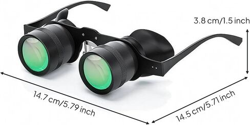 Fishing Telescope Wearable Viewing Glasses Binocular Viewer Face Worn Eyewear with Focus Magnification 10x Silicone Pads for Stable Fit Suitable for in Kuwait