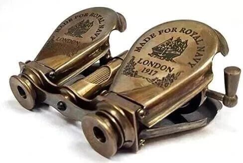 Vintage Folding Pocket Binoculars, Antique Brass Opera Glasses Replica, Mini Spyglass Telescope, Nautical Maritime Gift, Pirate Collectible in Kuwait