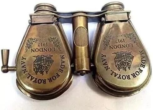 Vintage Folding Pocket Binoculars, Antique Brass Opera Glasses Replica, Mini Spyglass Telescope, Nautical Maritime Gift, Pirate Collectible in Kuwait