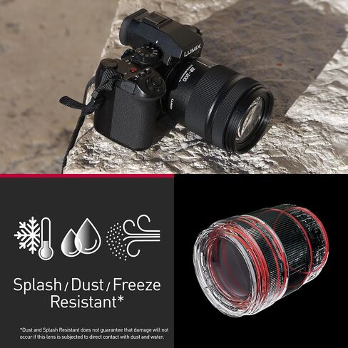 Panasonic Lumix S-R28200E 28-200mm F4.0-7.1 Macro OIS Lens, Full Frame Camera Lens, Wide & Long Zoom Lens, Dual IS 2, Dust/Splash/Freeze-Resistant, Ideal for 4K Video, Black in Kuwait