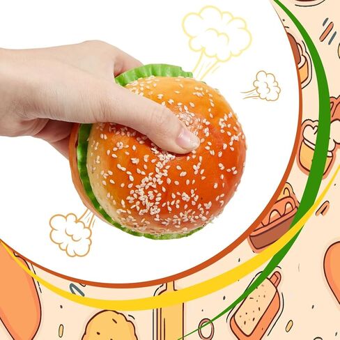 CREATCABIN 2Pcs Artificial Hamburger Realistic Faux Display Food Imitation Leather Deep Fry Burger Simulation Food Kitchen Figure Ornaments for Party Photography Props Landscape Table DIY Decor in Kuwait