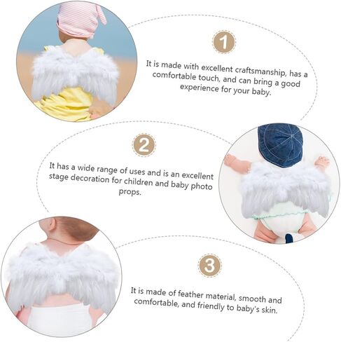 Artibetter Angel Wings with Headband Newborn Photo Props Set Photography Decor Light and Design Newborn Photo Shoot Accessories in Kuwait