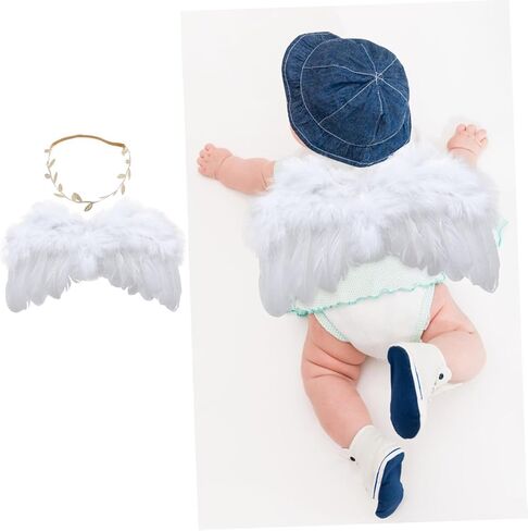 Artibetter Angel Wings with Headband Newborn Photo Props Set Photography Decor Light and Design Newborn Photo Shoot Accessories in Kuwait
