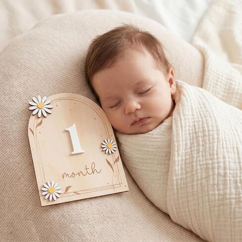 Baby Monthly Milestone Signs, 1–12 Month Baby Milestone Markers, Newborn Photography Props, Nursery Decor (D17) in Kuwait