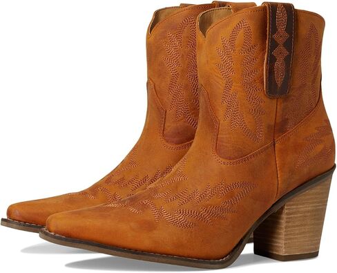 Dingo Womens Rocky Embroidered Pointed Toe Casual Boots Ankle Mid Heel 2-3" in Kuwait