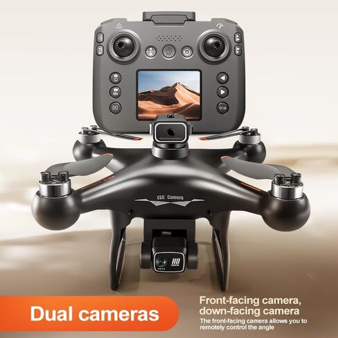 Brushless Motor Drones with Camera and Obstacle Avoidance, Drone for Adults | FPV RC Quadcopter with Screen Remote, One-Key Takeoff, Hovering, Optical Flow Positioning, 2 Batteries for Beginners in Kuwait