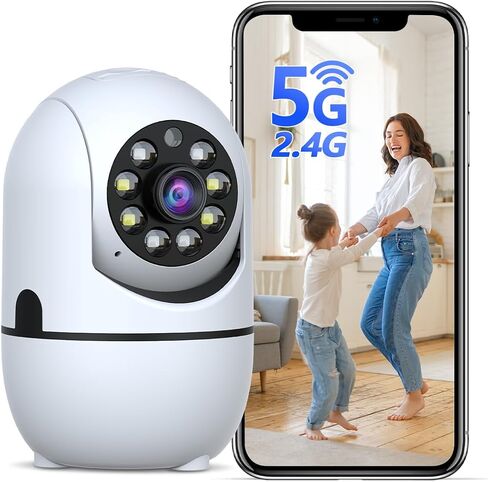 2K Indoor WiFi Security Camera, 360° Wireless Cameras for Home Security | Baby/Pet/Dog Video Surveillance Camera, 2-Way Audio, Color Night Vision, Auto Tracking, No monthly Fees in Kuwait