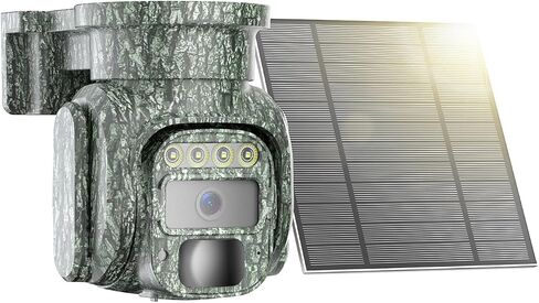 4G LTE Cellular Solar Security Camera Wireless Outdoor, No WiFi Security Camera, 2K Cam Built-in SIM Card Unlimited Data Plan, Color Night Vision, 2-Way Audio, 355° Live View, PIR Motion Sensor, IP65 in Kuwait