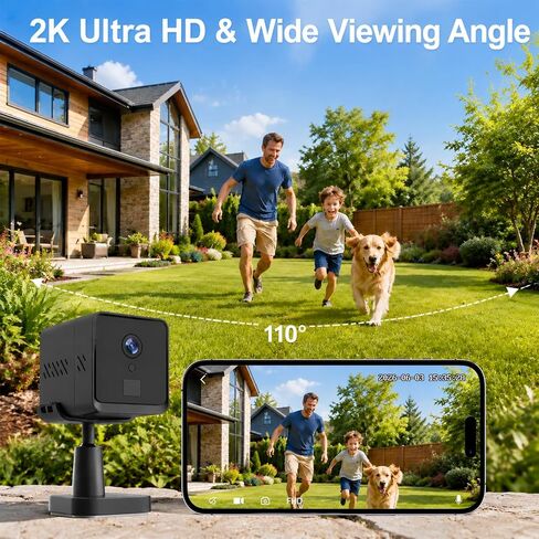 4G LTE Cellular Security Hidden Camera: Mini Camera No WiFi Needed | Built-in SIM Card, Portable Magnetic Design,2K Night Vision,2-Way Talk & Siren,Motion Detection,Travel,RV, Car,Truck,Off Grid in Kuwait
