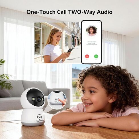 3MP WiFi Indoor Pet Security Camera | 360° Pan Tilt, 16GB Local Storage, Plug-In Wired Power | Color Night Vision, Motion Detection for Baby, Pets, Home in Kuwait