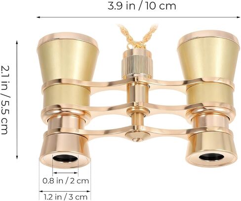 COHEALI 3x25 Portable Lightweight Binoculars with High Definition Lens, Aluminum Alloy Stylish and Elegant Telescope for Bird Watching and Events, Golden Outdoor Travel Handheld Telescope in Kuwait