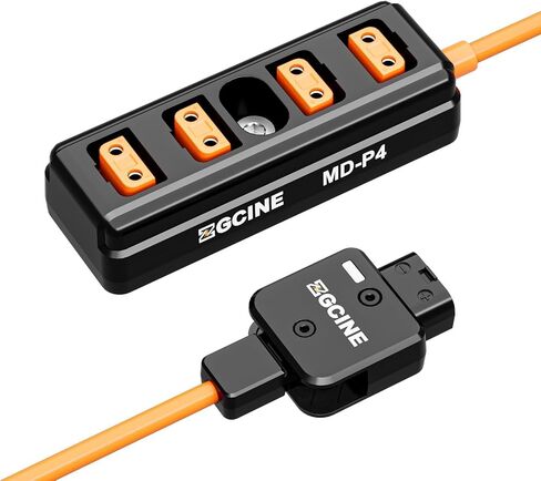 ZGCINE MD-P4 D-Tap to 4 D-Tap one Point Four Splitter Adapter, 60cm Nylon Braid Cable, Rotated 180° D Tap for V Mount Battery to Power Monitors,Cameras, Wireless Receivers,Camcorders in Kuwait