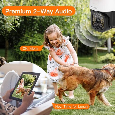 VSTARCAM 3MP Security Camera Outdoor,Home Camera Security, Outdoor WiFi Camera with 2.5-Inch High-Decibel Speaker, 360° PTZ Camera, Motion Detection,Two-Way Audio,Siren, Color Night Vision 01 in Kuwait
