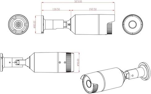 SINIS 2MP Analog Security Camera, Outdoor Bullet with 165ft IR Night Vision | 72 IR Leds,2.8mm-12mm Manual Focus/Zoom Varifocal Lens,4-in-1(TVI/AHD/CVI/CVBS),Weatherproof IP67,Big White Metal Housing in Kuwait