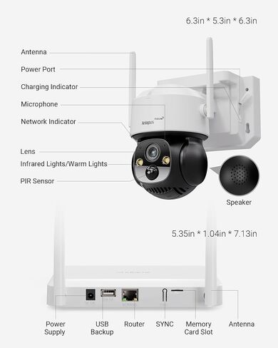 Anlapus 4MP 360° Pan Tilt Solar 4 Camera Security System Wireless Outdoor in Saudi Arabia