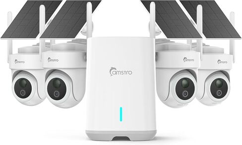 4K Security Cameras Wireless Outdoor No Subscription, 360° PTZ | Human/Vehicle/Pet Recognition AI, 64G Local Storage Home Hub, Two-Way Audio, Color Night Vision, 4 Cam-Kit in Kuwait