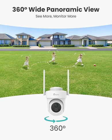 4K Security Cameras Wireless Outdoor No Subscription, 360° PTZ | Human/Vehicle/Pet Recognition AI, 64G Local Storage Home Hub, Two-Way Audio, Color Night Vision, 4 Cam-Kit in Kuwait